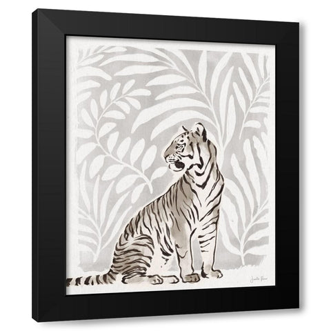 Jungle Cats II Neutral Black Modern Wood Framed Art Print with Double Matting by Penner, Janelle