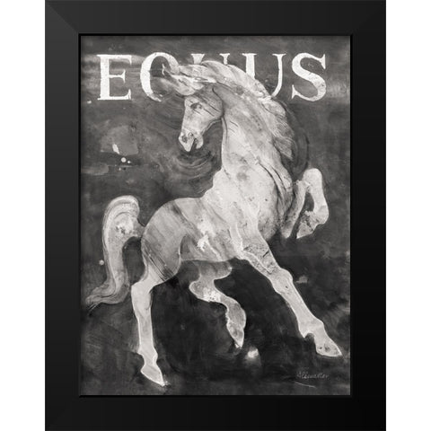 Equus Stallion BW Black Modern Wood Framed Art Print by Hristova, Albena