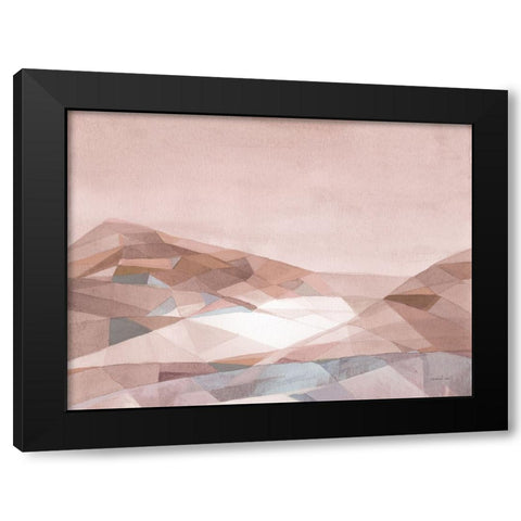 Warm Geometric Mountain v2 Black Modern Wood Framed Art Print with Double Matting by Nai, Danhui