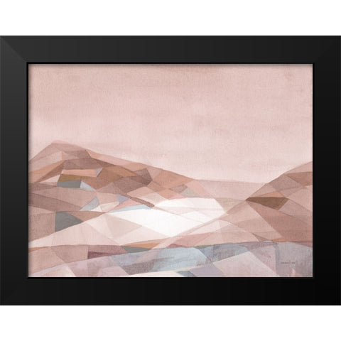Warm Geometric Mountain v2 Black Modern Wood Framed Art Print by Nai, Danhui