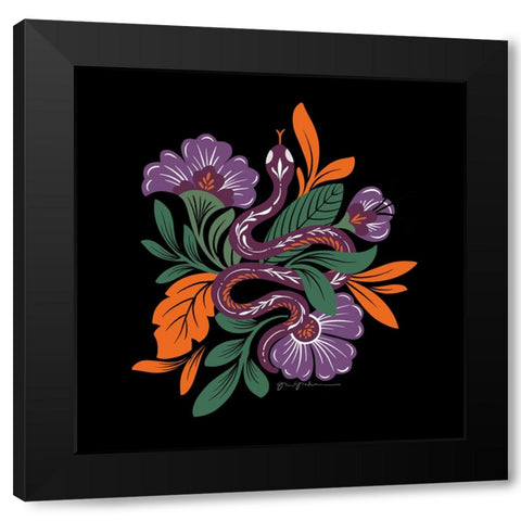 Lush Life III Black and Orange Black Modern Wood Framed Art Print with Double Matting by Graham, Gia