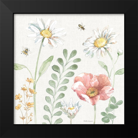Daisy Days III Black Modern Wood Framed Art Print by Grove, Beth