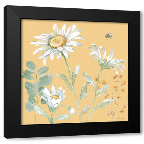 Daisy Days IX Black Modern Wood Framed Art Print with Double Matting by Grove, Beth