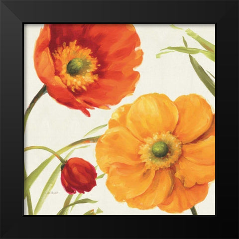 Poppies Melody II Black Modern Wood Framed Art Print by Audit, Lisa