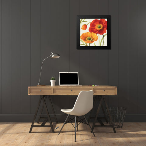 Poppies Melody III Black Modern Wood Framed Art Print by Audit, Lisa