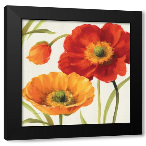 Poppies Melody III Black Modern Wood Framed Art Print by Audit, Lisa