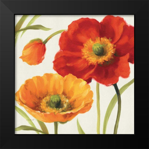 Poppies Melody III Black Modern Wood Framed Art Print by Audit, Lisa