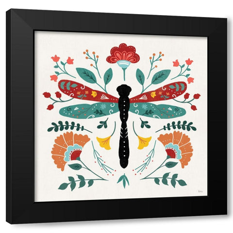 Floral Style IV Black Modern Wood Framed Art Print by Charron, Veronique