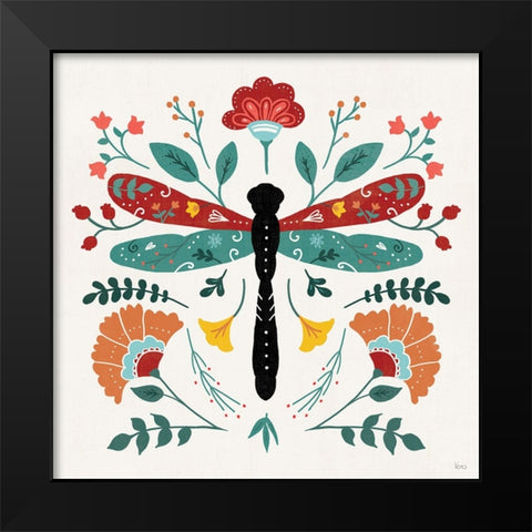 Floral Style IV Black Modern Wood Framed Art Print by Charron, Veronique