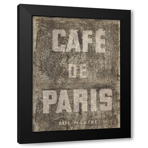 Cafe de Paris Black Modern Wood Framed Art Print with Double Matting by Wild Apple Portfolio