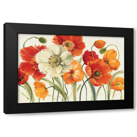 Poppies Melody I Black Modern Wood Framed Art Print by Audit, Lisa