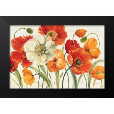 Poppies Melody I Black Modern Wood Framed Art Print by Audit, Lisa