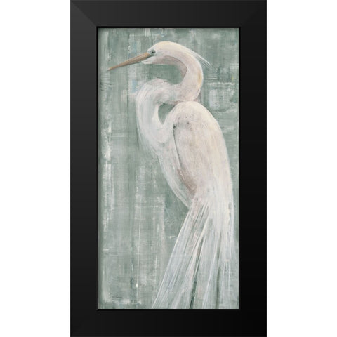 Coastal Egret II Green Black Modern Wood Framed Art Print by Hristova, Albena