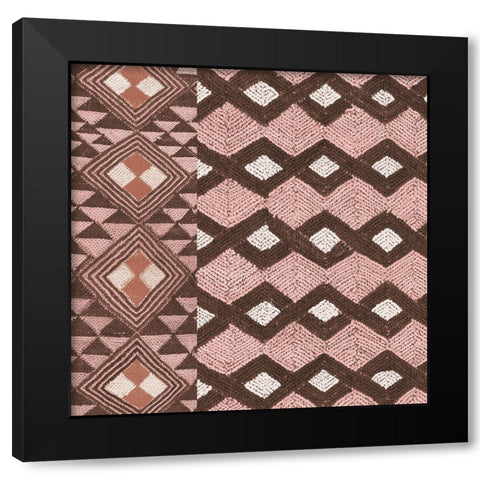 Kuba Cloth Mat I Blush Crop Black Modern Wood Framed Art Print with Double Matting by Schlabach, Sue