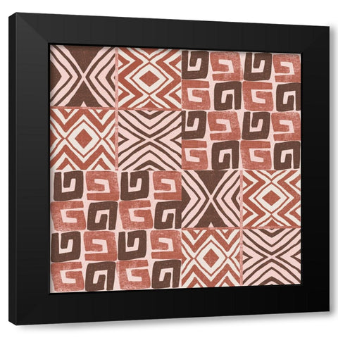 Kuba Dance II Blush Black Modern Wood Framed Art Print with Double Matting by Warrick, Cheryl