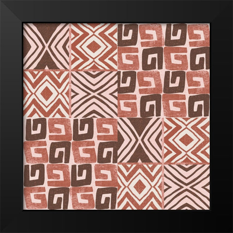 Kuba Dance II Blush Black Modern Wood Framed Art Print by Warrick, Cheryl