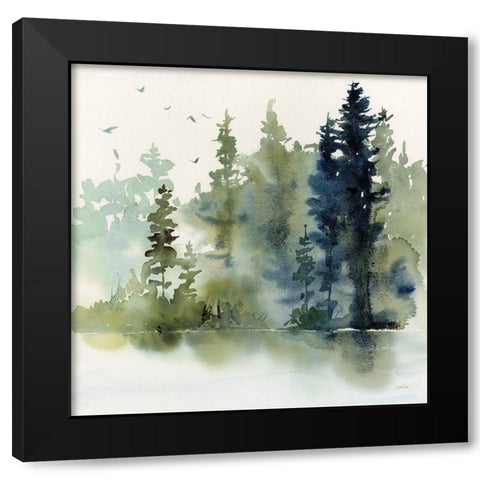 Northern Woods Black Modern Wood Framed Art Print with Double Matting by Pete, Katrina