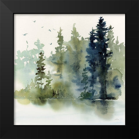 Northern Woods Black Modern Wood Framed Art Print by Pete, Katrina