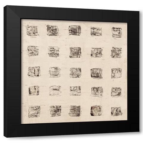 Warm Squares Black Modern Wood Framed Art Print by Wild Apple Portfolio