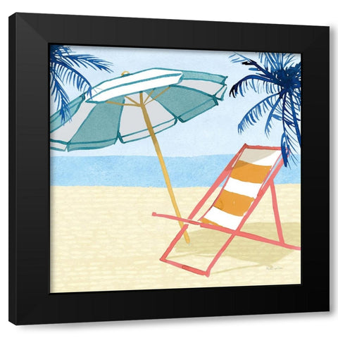Laguna Lounging II Black Modern Wood Framed Art Print with Double Matting by Charro, Mercedes Lopez