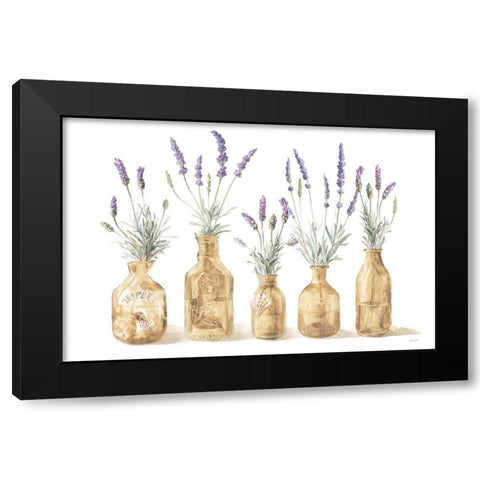 Lavender in Amber Glass Black Modern Wood Framed Art Print with Double Matting by Nai, Danhui