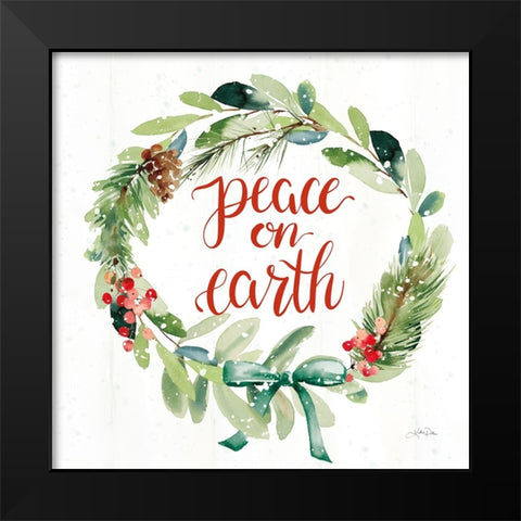 Celebrate the Season Wreath II Black Modern Wood Framed Art Print by Pete, Katrina