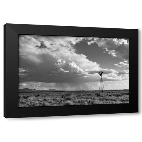 New Mexico Monsoon Rains Black Modern Wood Framed Art Print by Larson, Nathan