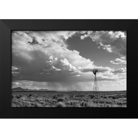 New Mexico Monsoon Rains Black Modern Wood Framed Art Print by Larson, Nathan
