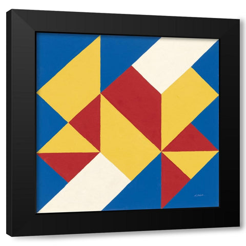 Triangles I Bright Primary Black Modern Wood Framed Art Print by Schick, Mike