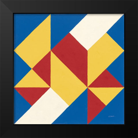 Triangles I Bright Primary Black Modern Wood Framed Art Print by Schick, Mike