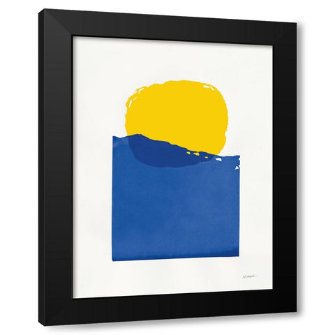 Buoyant Bright Primary Black Modern Wood Framed Art Print by Schick, Mike