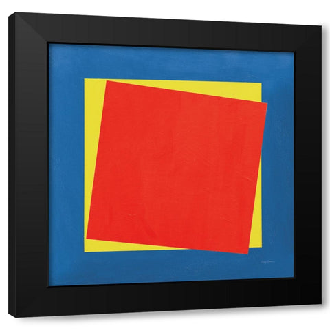 Geo Core Bright Primary Black Modern Wood Framed Art Print with Double Matting by Tillmon, Avery