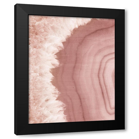 Agate Geode I Blush Black Modern Wood Framed Art Print with Double Matting by Wild Apple Portfolio