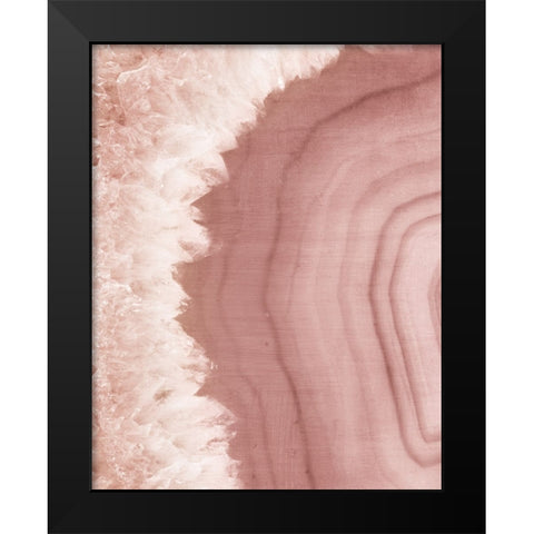 Agate Geode I Blush Black Modern Wood Framed Art Print by Wild Apple Portfolio
