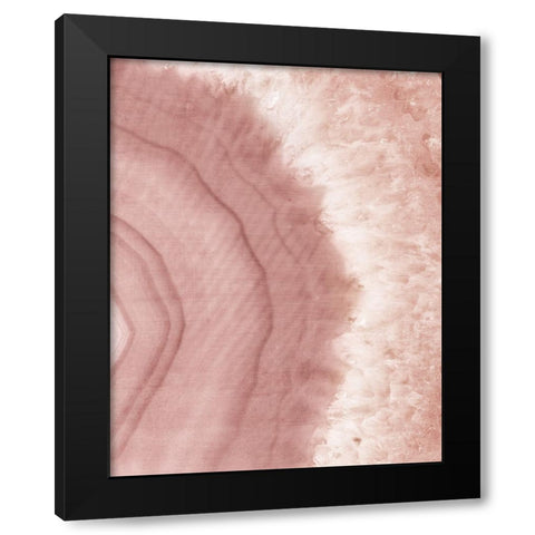 Agate Geode II Blush Black Modern Wood Framed Art Print with Double Matting by Wild Apple Portfolio