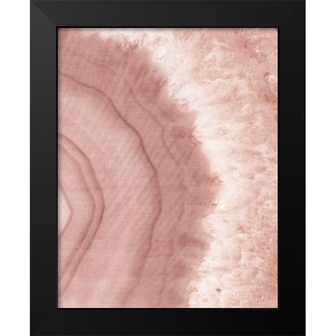 Agate Geode II Blush Black Modern Wood Framed Art Print by Wild Apple Portfolio