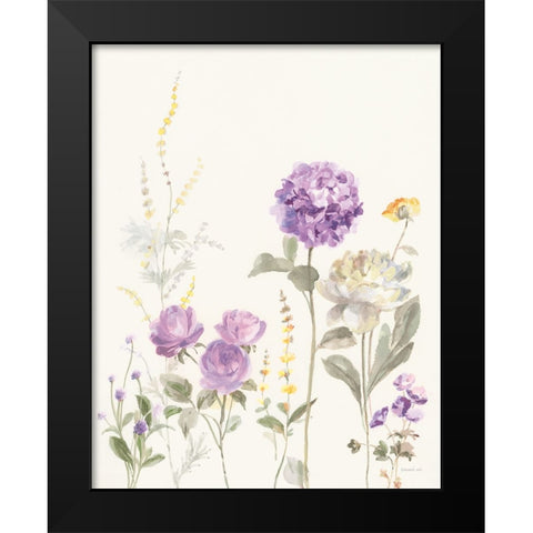 Picket Fence Flowers II Pastel Black Modern Wood Framed Art Print by Nai, Danhui