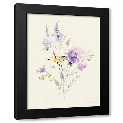 Lilac Season I Pastel Black Modern Wood Framed Art Print with Double Matting by Nai, Danhui