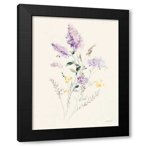 Lilac Season II Pastel Black Modern Wood Framed Art Print by Nai, Danhui