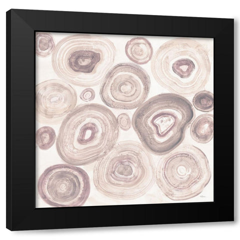 Rings of Power Blush Black Modern Wood Framed Art Print with Double Matting by Hristova, Albena