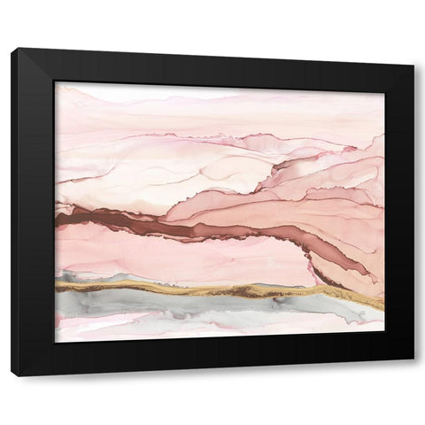 The Vineyard II Blush Black Modern Wood Framed Art Print by Paschke, Chris