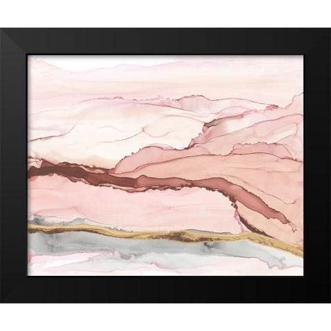 The Vineyard II Blush Black Modern Wood Framed Art Print by Paschke, Chris