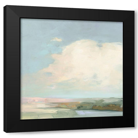 Colorful Horizon II Blue Black Modern Wood Framed Art Print by Purinton, Julia