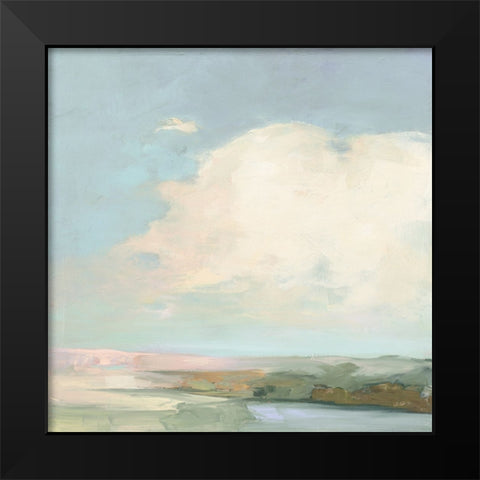 Colorful Horizon II Blue Black Modern Wood Framed Art Print by Purinton, Julia