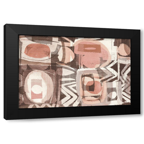 Graphic Abstract III Blush Black Modern Wood Framed Art Print with Double Matting by Wild Apple Portfolio