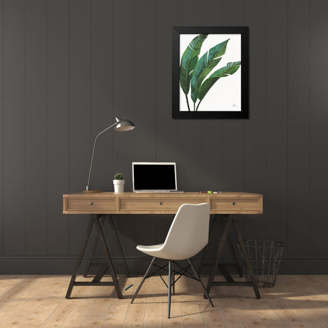 Emerald Banana Leaves I Black Modern Wood Framed Art Print by Penner, Janelle