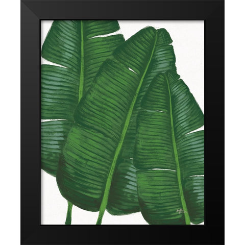 Emerald Banana Leaves II Black Modern Wood Framed Art Print by Penner, Janelle