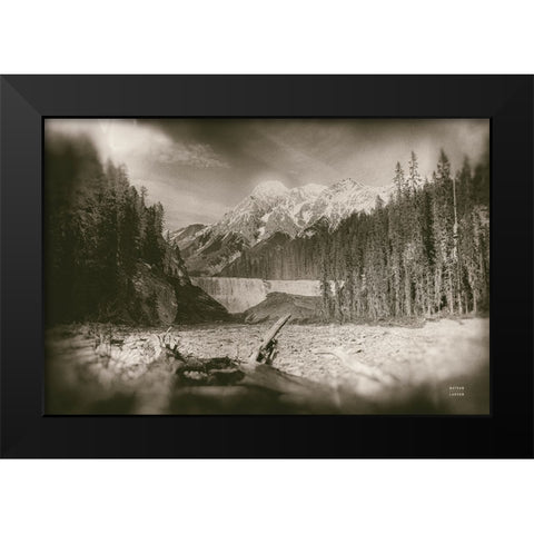 Hike to the Falls Black Modern Wood Framed Art Print by Larson, Nathan
