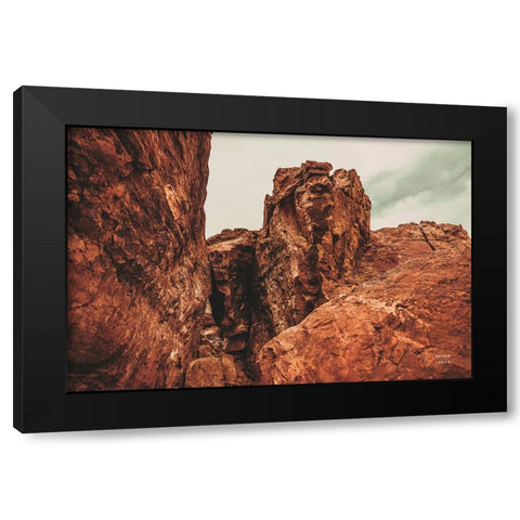 Welcome V Black Modern Wood Framed Art Print with Double Matting by Larson, Nathan