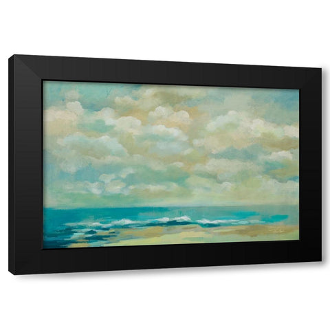 Caressing Ocean Breeze Black Modern Wood Framed Art Print by Vassileva, Silvia